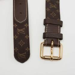 Louis Vuitton Ebene Monogram Mini Lin Canvas Buckle Belt 