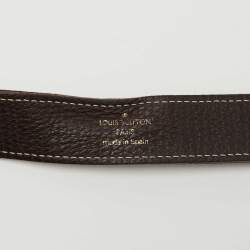 Louis Vuitton Ebene Monogram Mini Lin Canvas Buckle Belt 