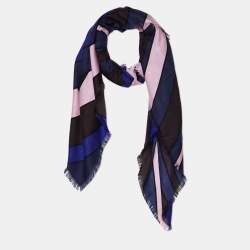 Pre Owned Louis Vuitton Multicolour LVllusion V Silk Wool Shawl