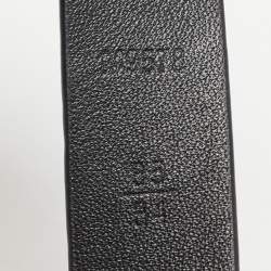 Louis Vuitton Black Embossed Leather LV Initiales Belt 85CM