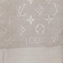 Louis Vuitton Greige Monogram Silk Wool Shawl