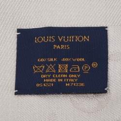Louis Vuitton Greige Monogram Silk Wool Shawl