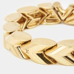 Pre Owned Louis Vuitton Unchain V Gold Tone Bracelet