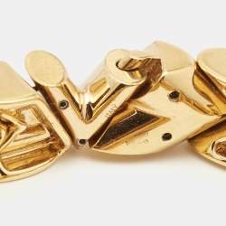 Pre Owned Louis Vuitton Unchain V Gold Tone Bracelet