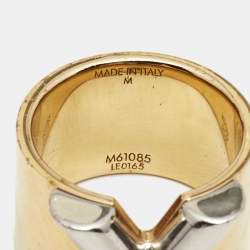 Louis Vuitton Two Tone Essential V Band Ring Size M