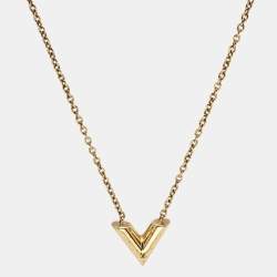 Louis Vuitton Large Essential V Gold Tone Necklace