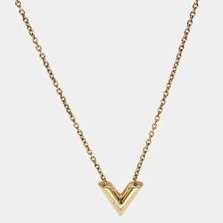 Louis Vuitton Gold Tone Essential V Necklace