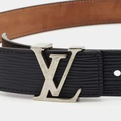 Louis Vuitton Black Epi Leather Initials Belt Size 85CM