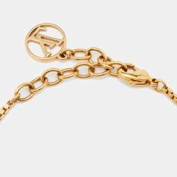 Pre Owned Louis Vuitton Speedy Faux Pearl Gold Tone Bracelet