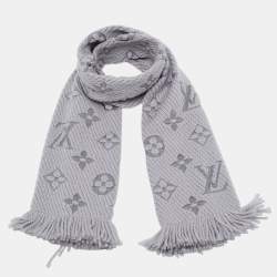 Louis Vuitton Logomania gray scarf Grey Silk Wool ref.235896