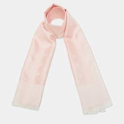 Pre Owned Louis Vuitton Pink Monogram Pattern Silk Stole