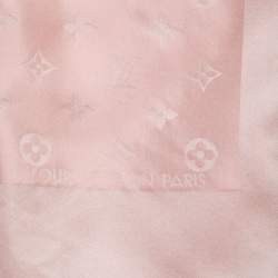 Pre Owned Louis Vuitton Pink Monogram Pattern Silk Stole