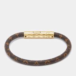 Louis Vuitton Brown Monogram Canvas Gold Tone Confidential Bracelet