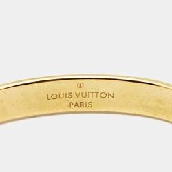 Pre Owned Louis Vuitton Nanogram Gold Tone Cuff Bracelet S