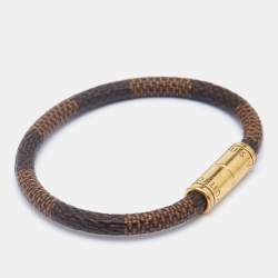 Keep it leather bracelet Louis Vuitton Brown in Leather - 32786368