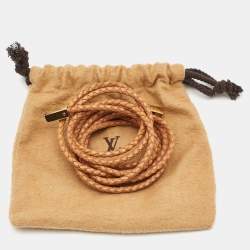 Pre Owned Louis Vuitton Tan Leather VVN Tressee Braided Belt