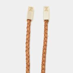 Pre Owned Louis Vuitton Tan Leather VVN Tressee Braided Belt