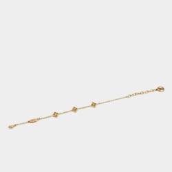 Pre Owned Louis Vuitton Flower Full Gold Tone Bracelet