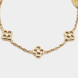 Pre Owned Louis Vuitton Flower Full Gold Tone Bracelet