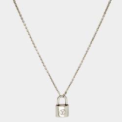 Louis Vuitton Lockit Sterling Silver Pendant Necklace Louis Vuitton