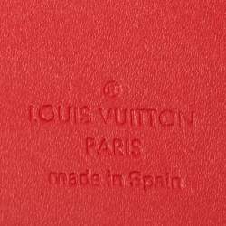Pre Owned Louis Vuitton Red Monogram Vernis Small Ring Agenda Cover