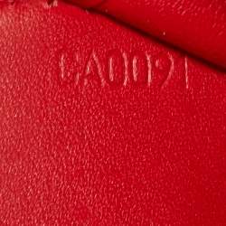 Pre Owned Louis Vuitton Red Monogram Vernis Small Ring Agenda Cover