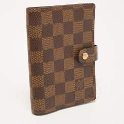 Pre Owned Louis Vuitton Damier Ebene Canvas Small Ring Agenda Cover