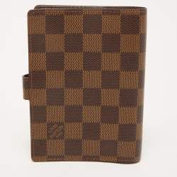 Pre Owned Louis Vuitton Damier Ebene Canvas Small Ring Agenda Cover