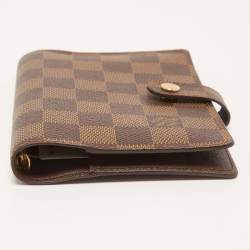 Pre Owned Louis Vuitton Damier Ebene Canvas Small Ring Agenda Cover