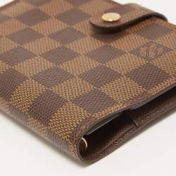 Pre Owned Louis Vuitton Damier Ebene Canvas Small Ring Agenda Cover