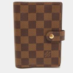 Pre Owned Louis Vuitton Damier Ebene Canvas Small Ring Agenda Cover