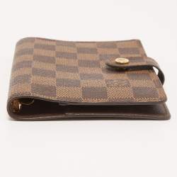 Pre Owned Louis Vuitton Damier Ebene Canvas Small Ring Agenda Cover