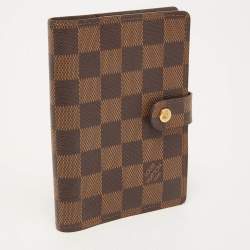 Pre Owned Louis Vuitton Damier Ebene Canvas Small Ring Agenda Cover