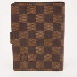 Pre Owned Louis Vuitton Damier Ebene Canvas Small Ring Agenda Cover