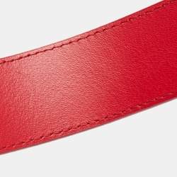 Pre Owned Louis Vuitton Red Leather LV New Wave Belt 85CM
