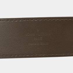 Pre Owned Louis Vuitton Blue Taiga Leather LV Initiales Belt 90CM