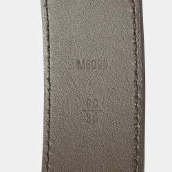 Pre Owned Louis Vuitton Blue Taiga Leather LV Initiales Belt 90CM