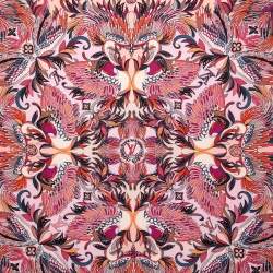 Pre Owned Louis Vuitton Multicolour Pink Angels Printed Silk Scarf