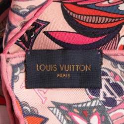 Pre Owned Louis Vuitton Multicolour Pink Angels Printed Silk Scarf
