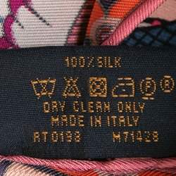Pre Owned Louis Vuitton Multicolour Pink Angels Printed Silk Scarf