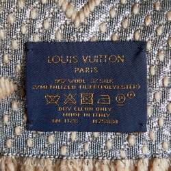 Louis Vuitton Beige Wool & Silk Fringed Logomania Scarf
