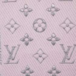 Pre Owned Louis Vuitton Pink Wool & Silk Logomania Shine Scarf