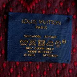 Louis Vuitton Red Wool & Silk Logomania Scarf