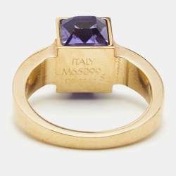 Louis Vuitton Gamble Crystals Gold Tone Ring Size 50