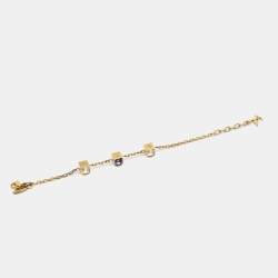 Pre Owned Louis Vuitton Gamble Crystal Gold Tone Bracelet