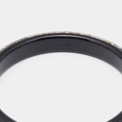 Pre Owned Louis Vuitton Black Resin Gold Tone Monogram Inclusion Bangle Bracelet