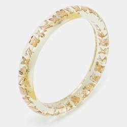 Louis Vuitton Monogram Inclusion Bangle in Clear Resin GHW