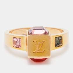 Louis Vuitton Multicolor Swarovski Crystal Gamble Rainbow Ring