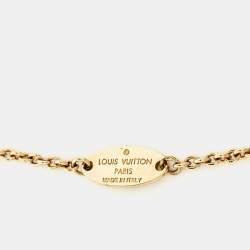 Pre Owned Louis Vuitton Flower Gold Tone Station Necklace