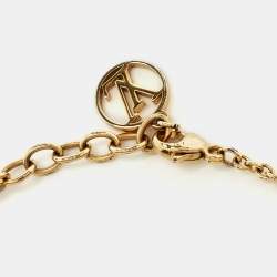 Pre Owned Louis Vuitton Flower Gold Tone Station Bracelet